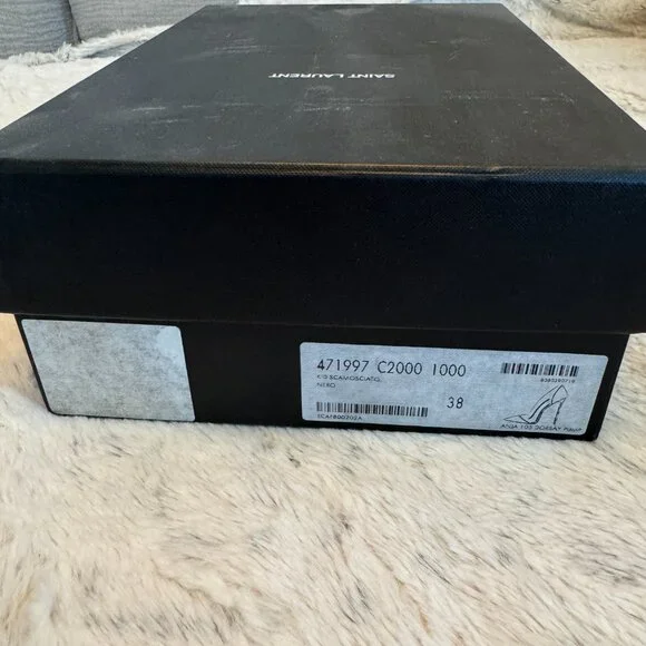 Saint Laurent Anja 105mm D'Orsay Heel Size 38 Suede - Picture 2 of 13